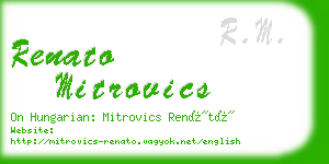 renato mitrovics business card